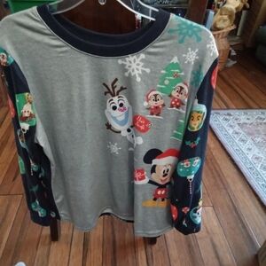 Disney Gray and Navy Pajama Set with Characters